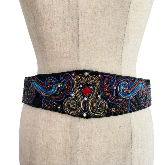 Accessories | Vintage 8s Beaded Belt Swirl Glam Rock  display picture 1